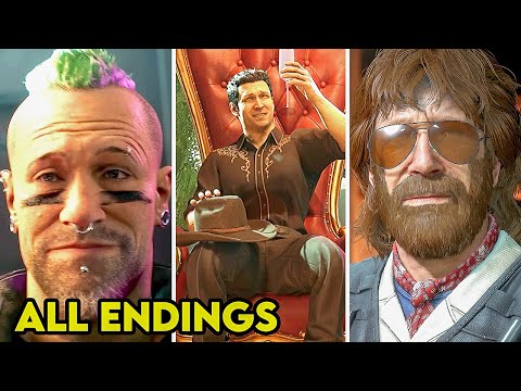 Crime Boss Rockay City - ALL ENDINGS (Escape Chuck Norris, Dies, Become Crime Boss)