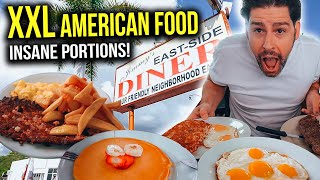 FOREIGNER tries XXL AMERICAN Diner Breakfast! So DIFFERENT to EUROPE!