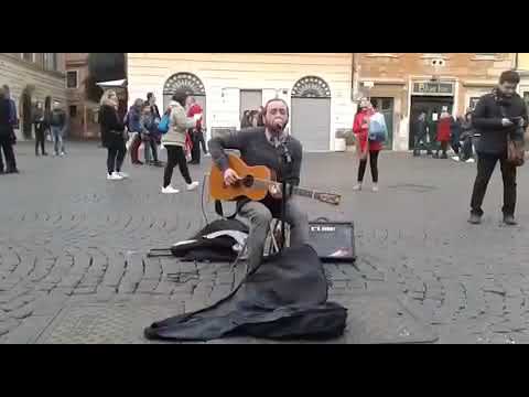 Luca Guidi: "Preghiera" in piazza Santa Maria in Trastevere, Roma