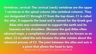 Vertebrae, cervical - Medical Definition and Pronunciation