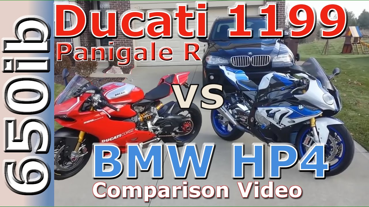 Ducati 1199 Panigale R vs BMW HP4: comparison video