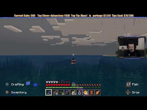 Minecraft  Chill Stream  Feb  5, 2019 pt2   Fishing Fun, Staircase Completion and HOPPERS!