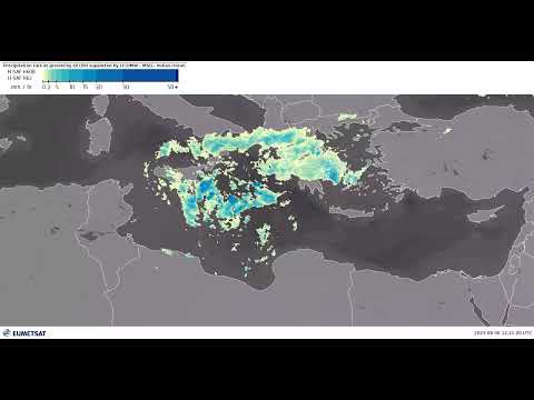 STORM DANIEL Precipitation Timelapse video