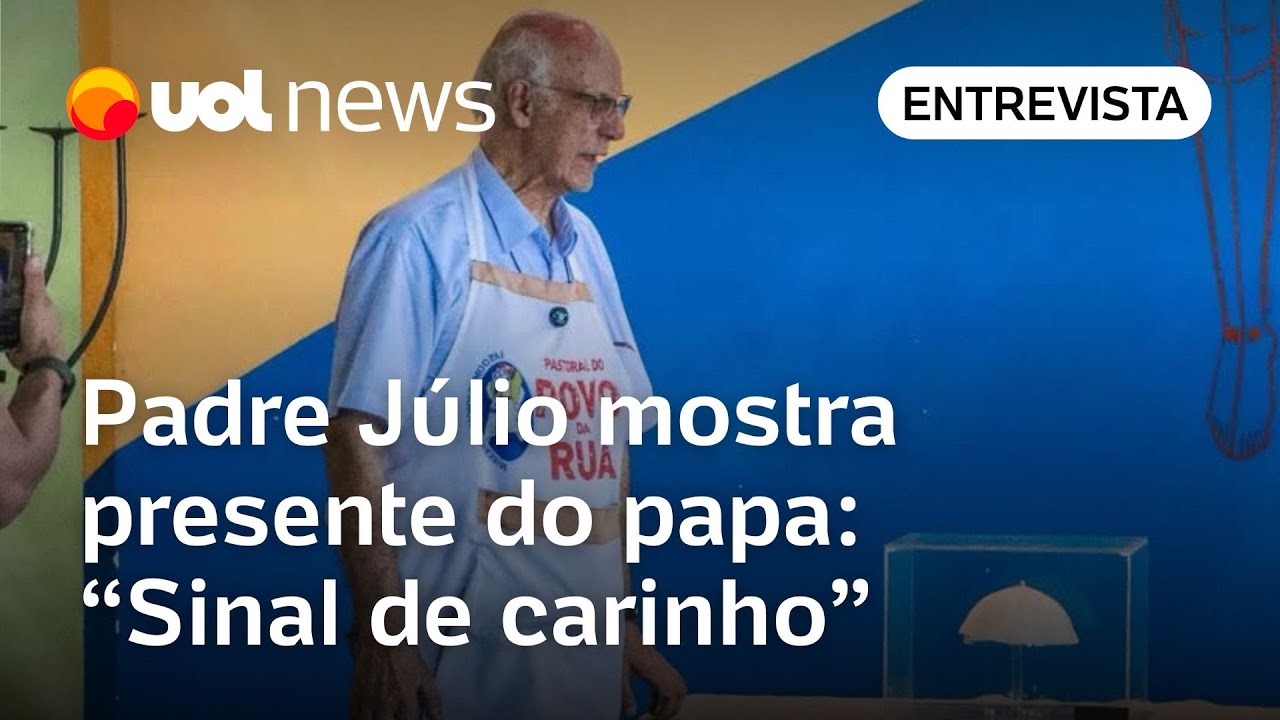 Padre Júlio mostra presente de papa Francisco a moradores da cracolândia: 'Misericordioso'