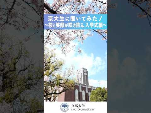 京大生に聞いてみた！～桜と笑顔が咲き誇る、入学式編～
