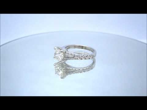 18K WHITE GOLD CUSHION CUT DIAMOND ENGAGEMENT RING 1.62CTW - KNR INC - 271