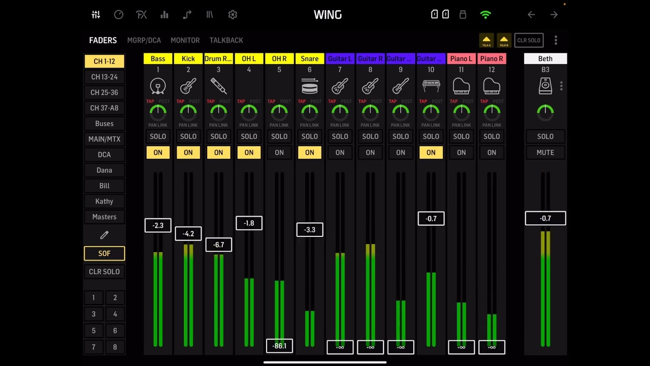 Using Sends on Fader In Behringer Wing Copilot