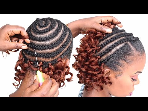 elegant short curly crochet hairstyle / crochet braid...