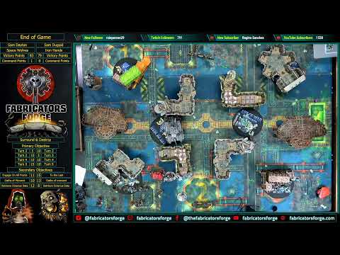 40k RTT Live!  - Round 3 - Space Wolves (Sam Dayton) vs Iron Hands (Sam Duguid)