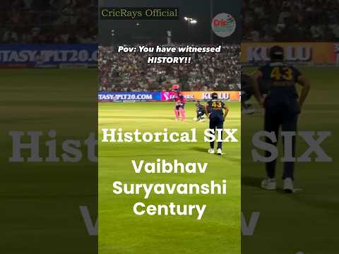 Watch Vaibhav Suryavanshi SIX for Historic IPL 100!