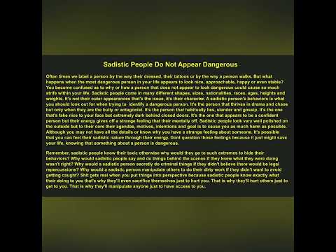 Sadistic Personality Types