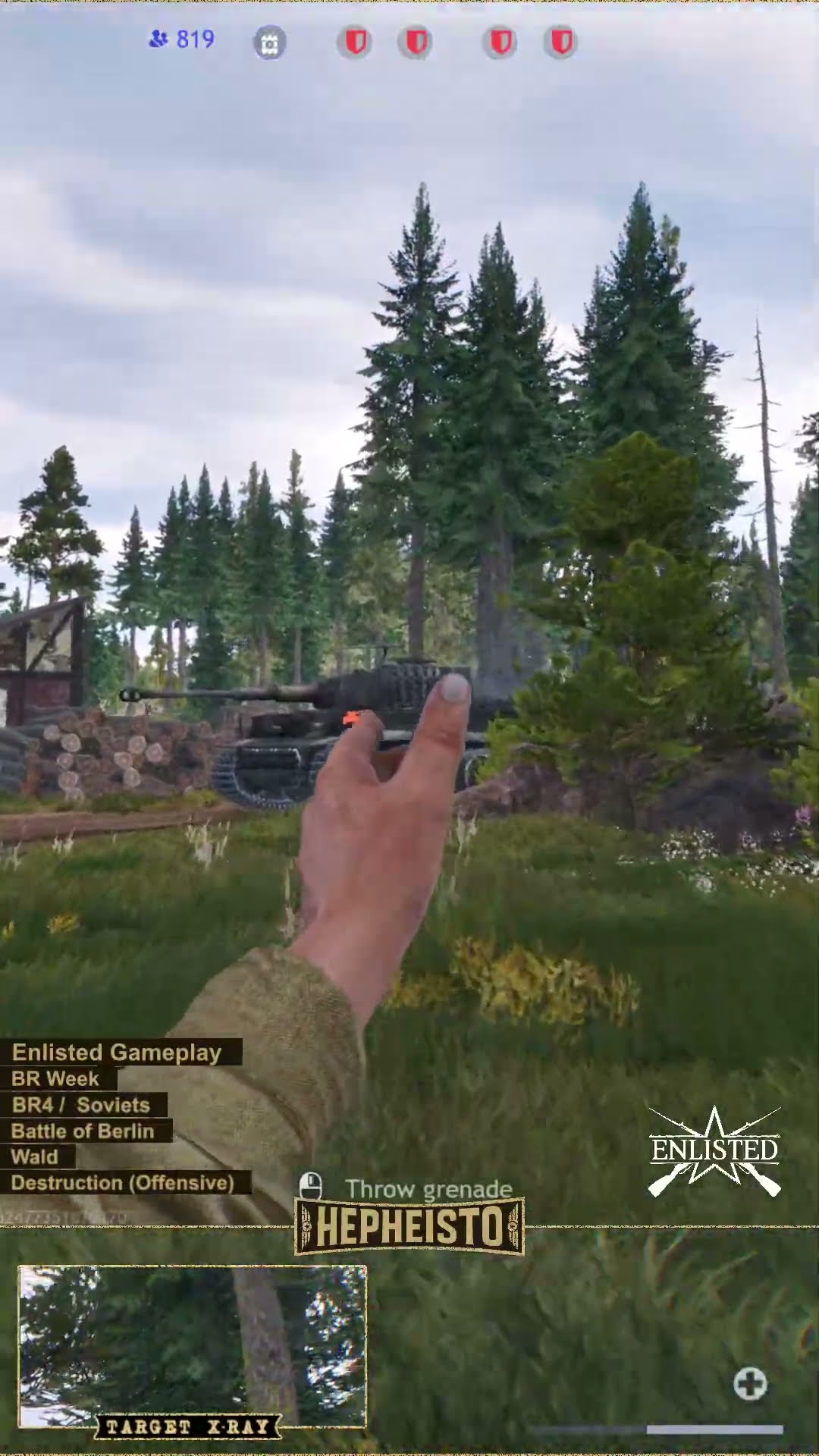 Machine Gunner eliminates Tiger E Nr. 134 with Explosion Pack