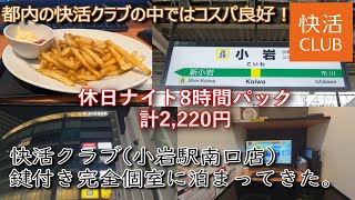 快活クラブ(小岩駅南口店)鍵付き完全個室に泊まってきた。