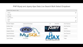 PHP Mysql and Jquery Ajax Data Live Search Multi Select Dropdown