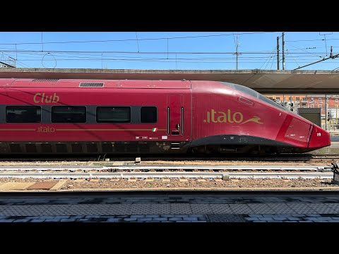 AV Italo 8906 Roma Termini - Venezia S.L. in partenza dal binario 3 con +50 minuti di ritardo