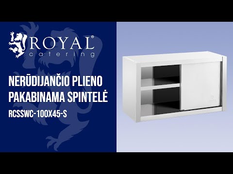 vaizdo įrašas - Nerūdijančio plieno pakabinama spintelė - 100 x 45 cm