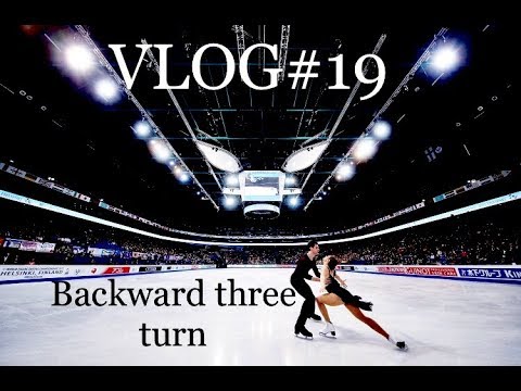 Backward three turn figure skating
