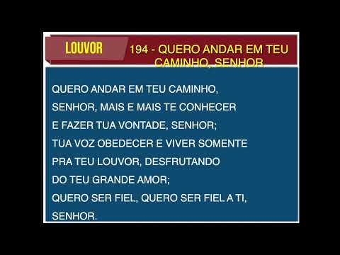 Quero Andar, Em Teus Caminhos Senhor - Igreja…
