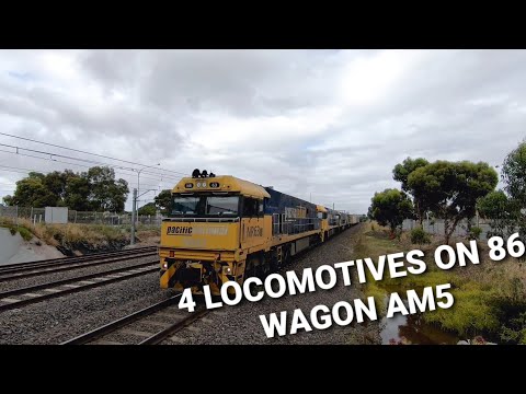 16,000 HP On Lengthy Adelaide - Melbourne Freight Train!!!