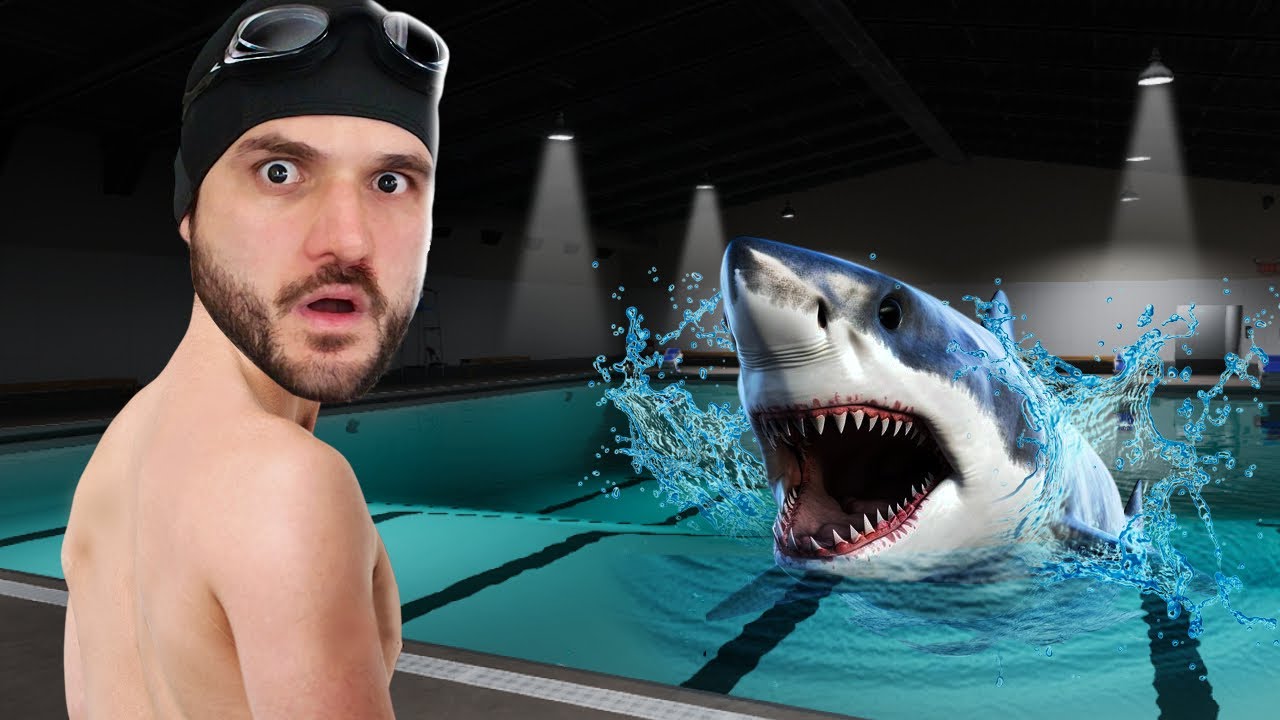 EU PRECISO ATRAVESSAR ESSA PISCINA COM UM TUBARÃO GIGANTE... 10 VEZES!