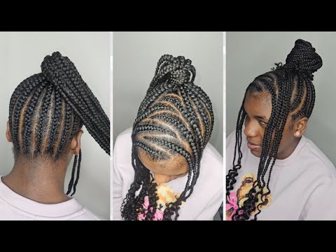 Cornrow Updo Ponytail