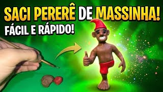 Fiz a Escultura do Saci-Pererê com massa de modelar! Passo a Passo!