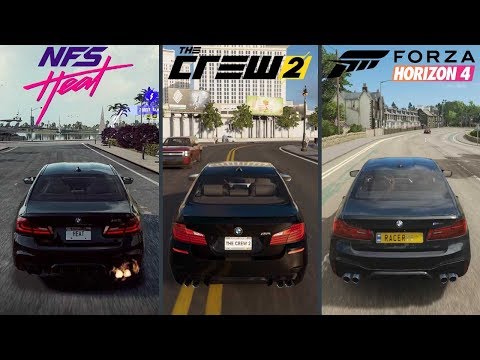 Need For Speed HEAT vs Crew 2 vs Forza Horizon 4 - BMW M5 comparison