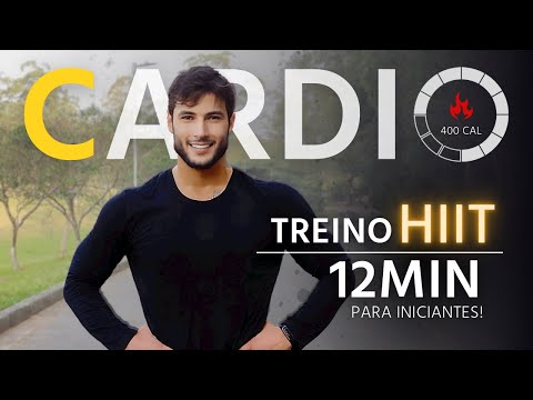 Treino FÁCIL para INICIANTES | HIIT | 400 calorias🔥 | EM CASA  | Tabata 12 minutos