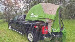 Truck Tent Camping In Rain