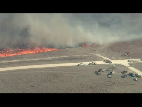 RAW: Aerial view of wildfire over Hood County, Texas