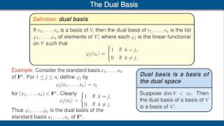 Dual Bases and Dual Maps