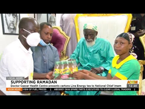 Doctor Caesar Health Center presents cartons of Lina Energy Tea to National Chief Imam (5-5-21)