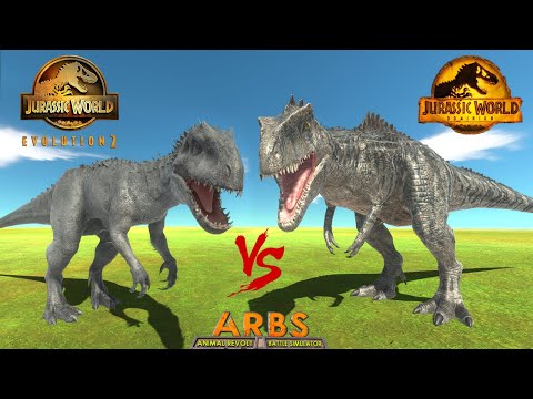 JWD vs JWE2 | GIGANOTOSAURUS vs INDOMINUS REX - Animal Revolt Battle Simulator