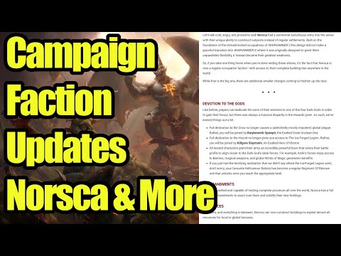 NEWS - Campaign Changes To NORSCA, Vampire Counts & More! - Immortal Empires - Total War Warhammer 3
