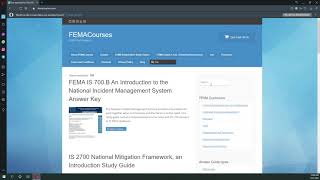 FEMA IS 700.B An Introduction to the National Incident Management System Answer Key