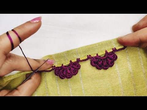 simple saree kuchu #kroshakuchu #simple #sareekuchudesignes // Nandana Creations //