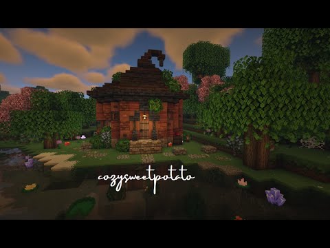 Cozy Magical Witch Hut Minecraft Build Tour || No Commentary