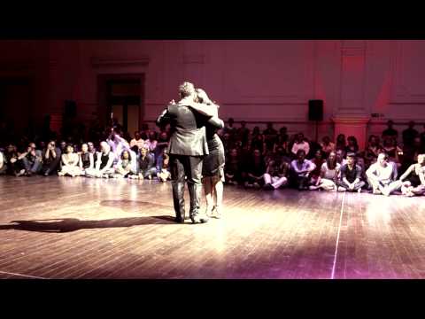  Fernando Sanchez  and  Ariadna Naveira  are  dancing  to  the  tango  "  Designio  "  by  Domingo Federico  at  Brussels Tango Festival  in  2015