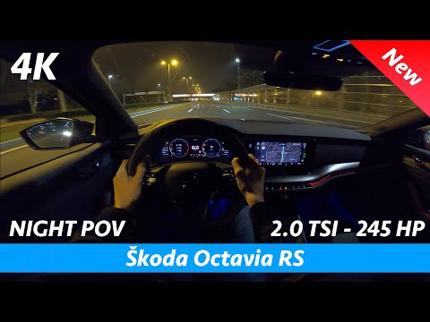 Škoda Octavia RS 2021 - Night POV test drive & FULL review in 4K | Impressive consumption 5.5 l