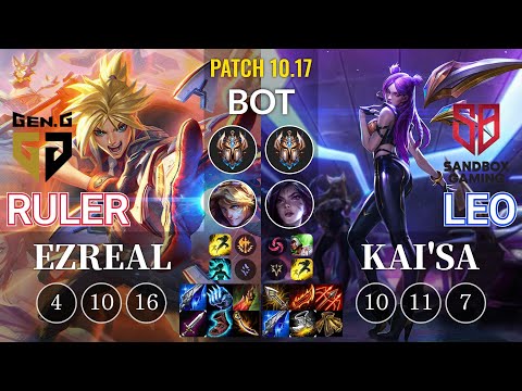 GEN Ruler Ezreal vs SB Leo Kai'Sa Bot - KR Patch 10.17
