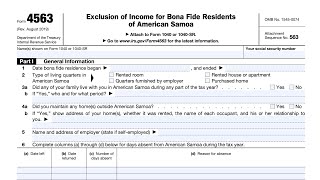 IRS Form 4563 Walkthrough (Exclusion of Income for Bona Fide Residents of American Samoa)