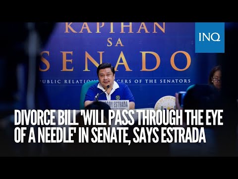 Divorce bill 'will pass through the eye of a needle' in Senate, says Estrada