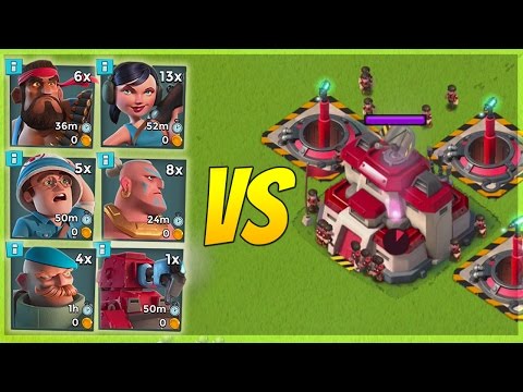 Boom Beach 3 MAX Doom Cannons VS EVERY Troop Combination! Insane Splash Damage!