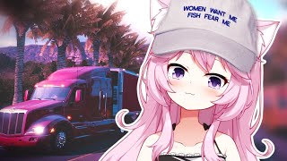 Catgirl trucker takes you on a cursed roadtrip and slowly descends into madness