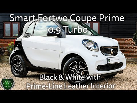 [4K] Smart Fortwo Coupe Prime 0.9 Turbo Auto registered April 2018 (18) finished in Black & White