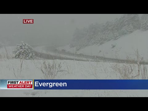 Drivers Taking It Slow During May Snowstorm In Evergreen