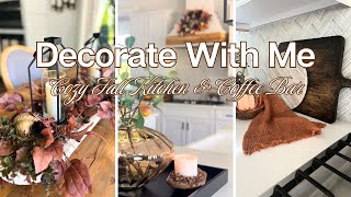 NEW FALL KITCHEN DECORATE WITH ME | KITCHEN AND COFFEE BAR DECOR | WARM AND COZY FALL DECORATING