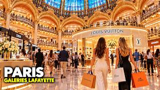 Paris’te lüks alışveriş cenneti 🇫🇷 | Galeries Lafayette | 4K yürüyüş