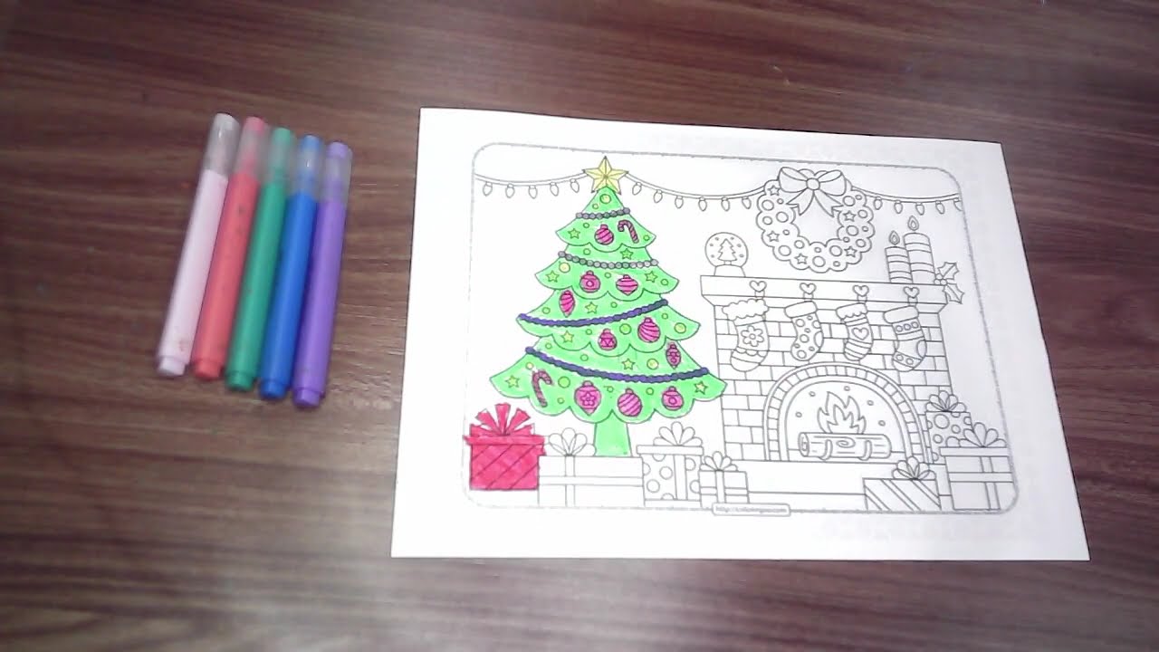 prática de colorir sala de Natal