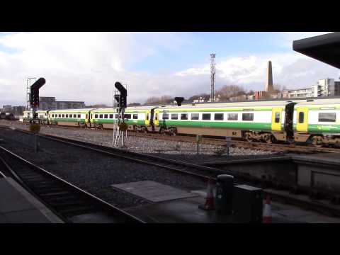 Irish Rail 201 loco 234 + mk4 4001 departs Dublin Heuston
